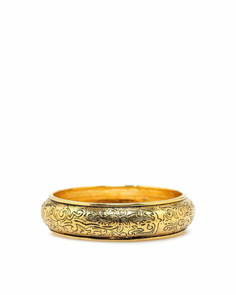 Bracelets*Yves Saint Laurent Preloved -Tone Engraved Bangle Bracelet Gold