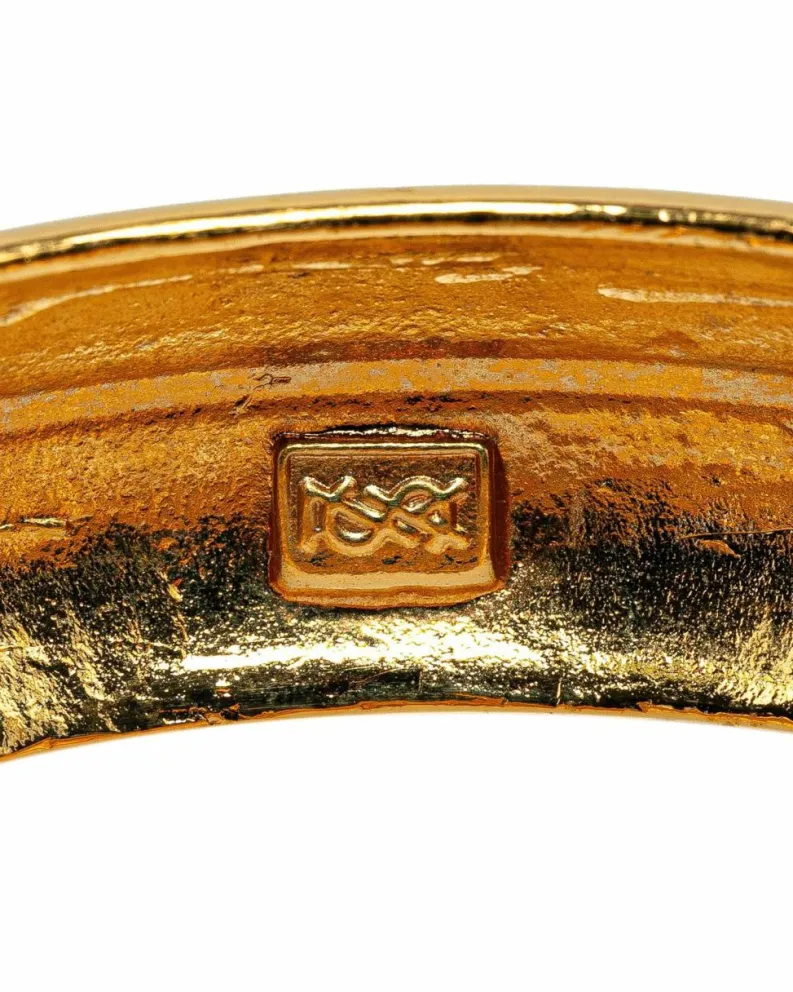 Bracelets*Yves Saint Laurent Preloved -Tone Engraved Bangle Bracelet Gold