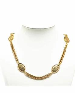 Necklaces*Chanel Preloved -Tone Medallion Necklace Gold