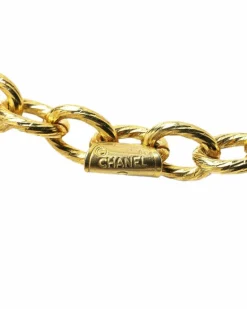 Necklaces*Chanel Preloved -Tone Tie Pendant Necklace Gold