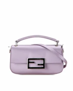 Shoulder Bags*Fendi Preloved graphy Lilac Leather Shoulder Bag Purple