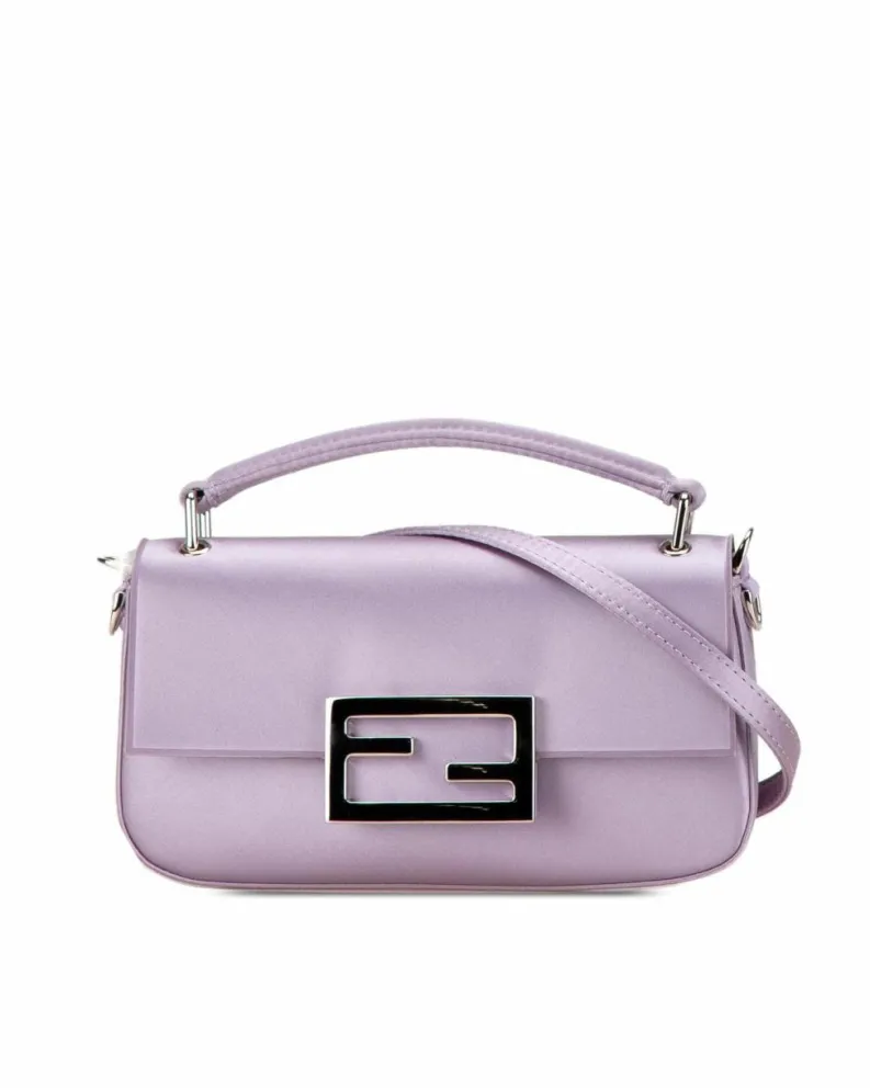 Shoulder Bags*Fendi Preloved graphy Lilac Leather Shoulder Bag Purple