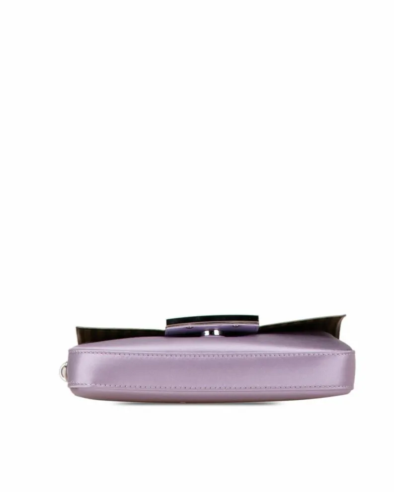 Shoulder Bags*Fendi Preloved graphy Lilac Leather Shoulder Bag Purple