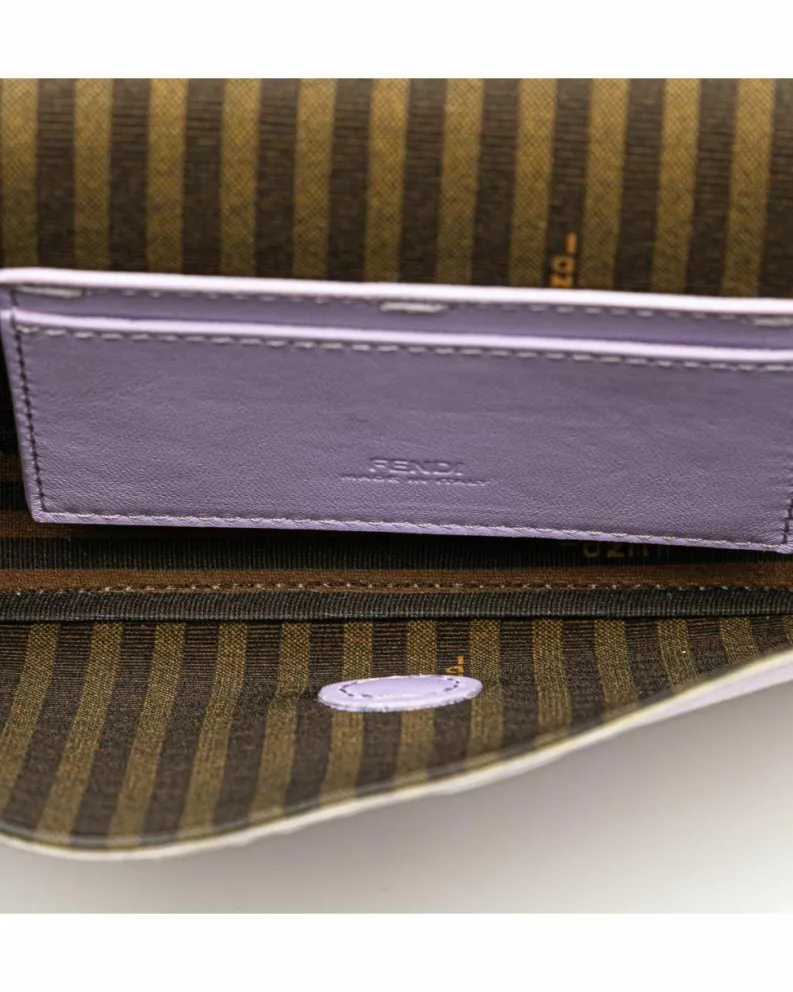 Shoulder Bags*Fendi Preloved graphy Lilac Leather Shoulder Bag Purple