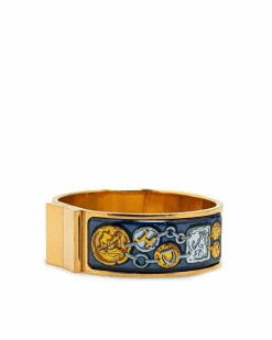 Bracelets*Hermes Preloved Herms Chaine d'Ancre Enamel Bracelet Blue