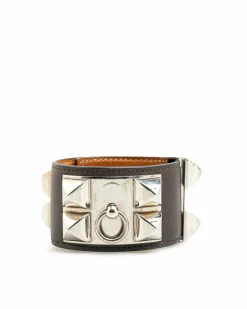 Bracelets*Hermes Preloved Hermès Chaine d'Ancre Leather Bracelet - Brown