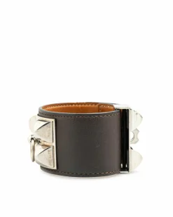 Bracelets*Hermes Preloved Hermès Chaine d'Ancre Leather Bracelet - Brown