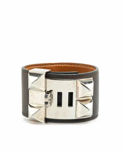 Bracelets*Hermes Preloved Hermès Chaine d'Ancre Leather Bracelet - Brown