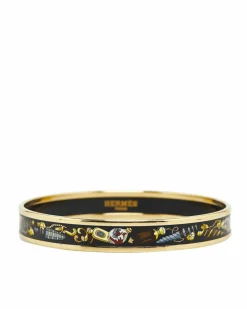 Bracelets*Hermes Preloved Herms Clic Clac H Enamel Bangle Bracelet Black