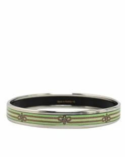 Bracelets*Hermes Preloved Herms Clic Clac H Enamel Rope Bracelet Green