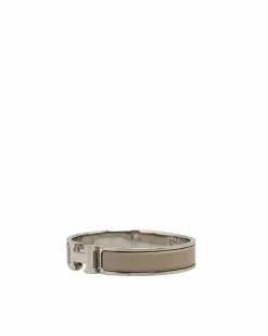 Bracelets*Hermes Preloved Herms Clic H Bracelet in Beige Enamel Brown
