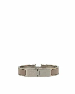 Bracelets*Hermes Preloved Herms Clic H Bracelet in Beige Enamel Brown