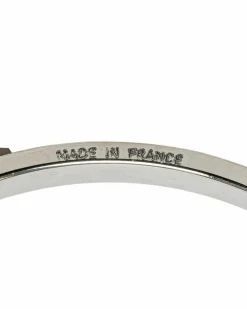 Bracelets*Hermes Preloved Herms Clic H Bracelet Purple Leather Palladium-plated Metal Black
