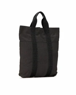 Tote Bags*Hermes Preloved Herms Garden Party 36 Tote Bag in Black Canvas Grey