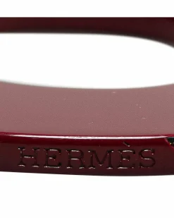 Necklaces*Hermes Preloved Herms Hapi Horn Pendant Necklace in Black Brown