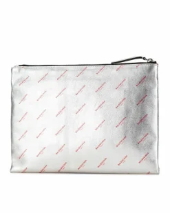 Clutch Bags*Balenciaga Preloved Hourglass Clutch in Silver