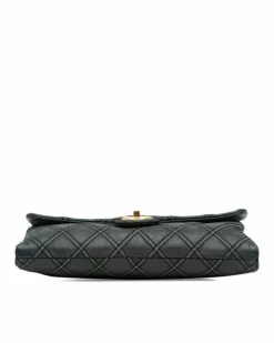 Cross-Body Bags*Chanel Preloved Iridescent Calfskin Crossbody Bag with Chain Strap and Turn Blue