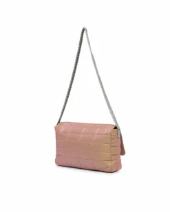 Shoulder Bags*Chanel Preloved Iridescent Chocolate Bar Shoulder Bag with Chain-Link Straps Brown