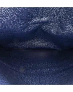 Shoulder Bags*Chanel Preloved Jumbo Classic Double Flap Quilted Leather Shoulder Bag Blue