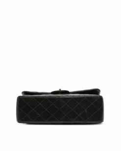 Shoulder Bags*Chanel Preloved Jumbo Classic Lambskin Double Flap Shoulder Bag with Chain Black