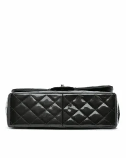 Shoulder Bags*Chanel Preloved Jumbo Classic Patent Leather Double Flap Shoulder Bag Black