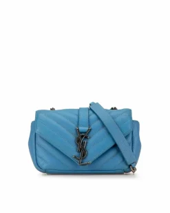 Cross-Body Bags*Saint Laurent Preloved Kate Crossbody Bag in Leather Blue