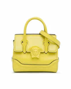 Tote Bags*Versace Preloved La Medusa Mini Leather Tote Bag - Yellow