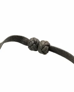 Necklaces*Hermes Preloved Lacquered Buffalo Horn Pendant Necklace with Cotton Cord Brown