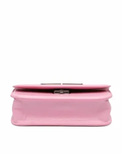 Shoulder Bags*Balenciaga Preloved Leather Gossip Chain Bag with Silver Tone Shoulder Strap Pink