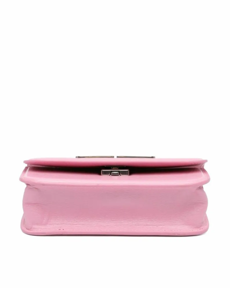 Shoulder Bags*Balenciaga Preloved Leather Gossip Chain Bag with Silver Tone Shoulder Strap Pink