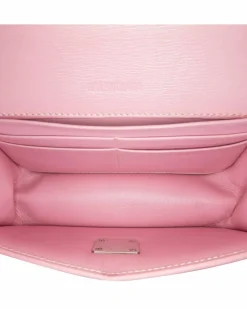 Shoulder Bags*Balenciaga Preloved Leather Gossip Chain Bag with Silver Tone Shoulder Strap Pink