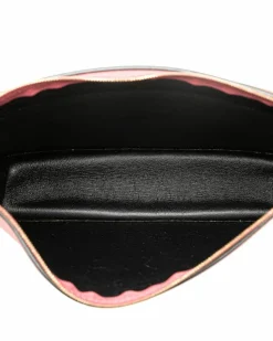 Cross-Body Bags*Celine Preloved Leather Pocket Envelope Zip Crossbody Bag with Chain Strap Pink