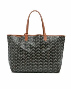 Tote Bags*Goyard Preloved Luxury Coated Canvas Tote with Leather Trim Black