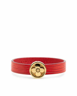 Bracelets*Louis Vuitton Preloved LV Circle Bracelet Red