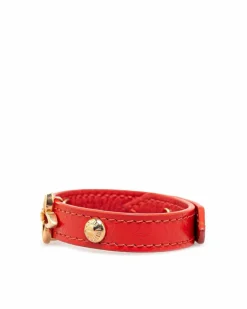 Bracelets*Louis Vuitton Preloved LV Circle Leather Bracelet Red