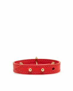 Bracelets*Louis Vuitton Preloved LV Circle Leather Bracelet Red
