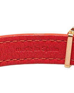 Bracelets*Louis Vuitton Preloved LV Circle Leather Bracelet Red
