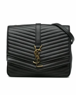 Cross-Body Bags*Saint Laurent Preloved Medium Chevron Quilted Lambskin Crossbody Bag with Chain Black
