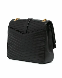 Cross-Body Bags*Saint Laurent Preloved Medium Chevron Quilted Lambskin Crossbody Bag with Chain Black