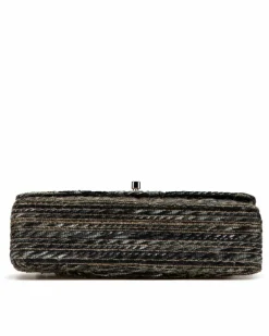 Shoulder Bags*Chanel Preloved Medium Classic Tweed Double Flap Shoulder Bag with Leather Brown