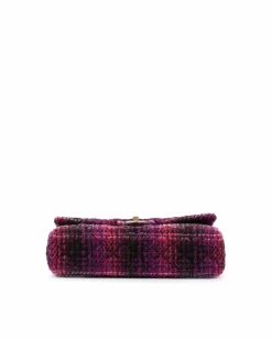 Shoulder Bags*Chanel Preloved Medium Classic Tweed Double Flap Shoulder Bag with Purple