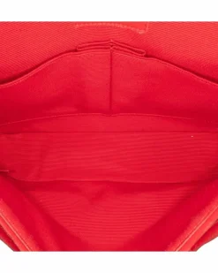 Shoulder Bags*Chanel Preloved Medium Classic Velvet Double Flap Shoulder Bag with Quilted Red