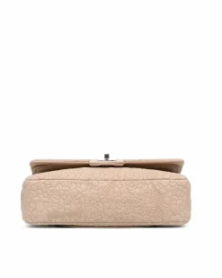 Shoulder Bags*Chanel Preloved Medium Lambskin Camellia Stitched Double Flap Shoulder Bag Pink