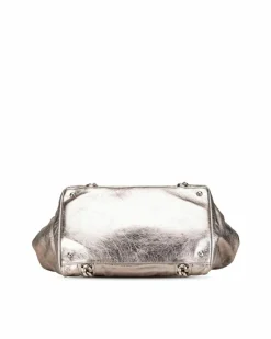 Tote Bags*Chanel Preloved Metallic Calfskin Chain Tote with -Tone Strap Silver