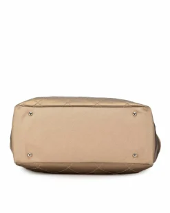 Tote Bags*Chanel Preloved Metallic CC Quilted Tote Bag Gold