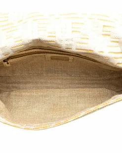 Shoulder Bags*Fendi Preloved Metallic Lurex Baguette Shoulder Bag with Leather Strap and Gold