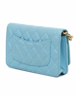 Cross-Body Bags*Chanel Preloved Mini Classic Double Flap Crossbody Bag in Light Blue