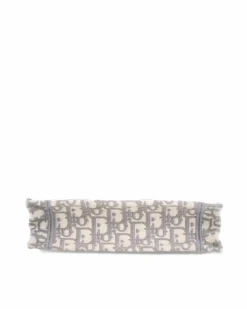 Tote Bags*Dior Preloved Mini Embroidered Canvas Book Tote with Flat Handles Grey