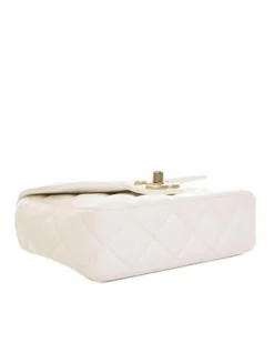 Cross-Body Bags*Chanel Preloved Mini Flap Bag Lambskin Leather Crossbody Authentic White