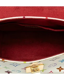 Shoulder Bags*Louis Vuitton Preloved Mini Lin Multicolor Shoulder Bag White